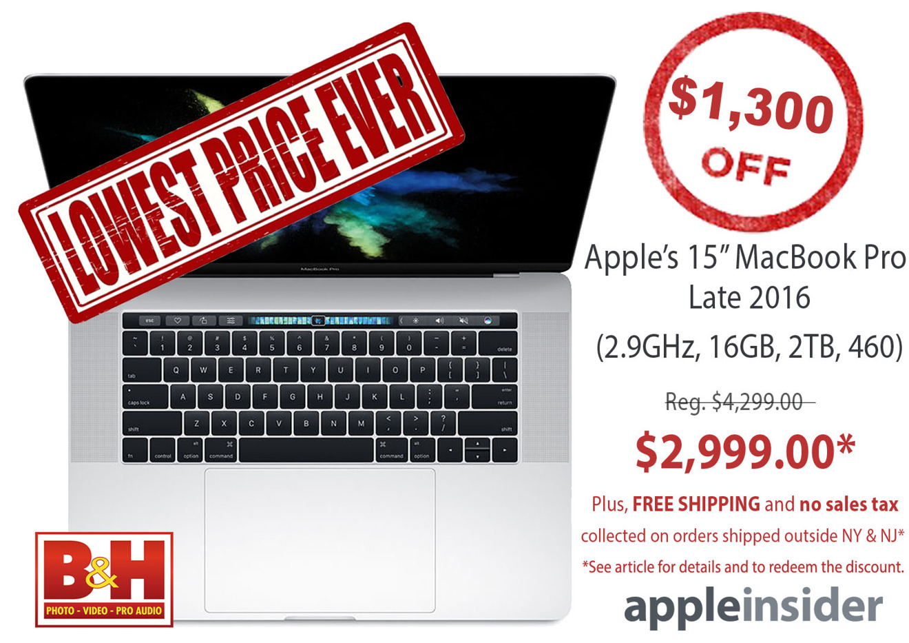 Apple 15 inch MacBook Pro in Silver with lowest price ever badge