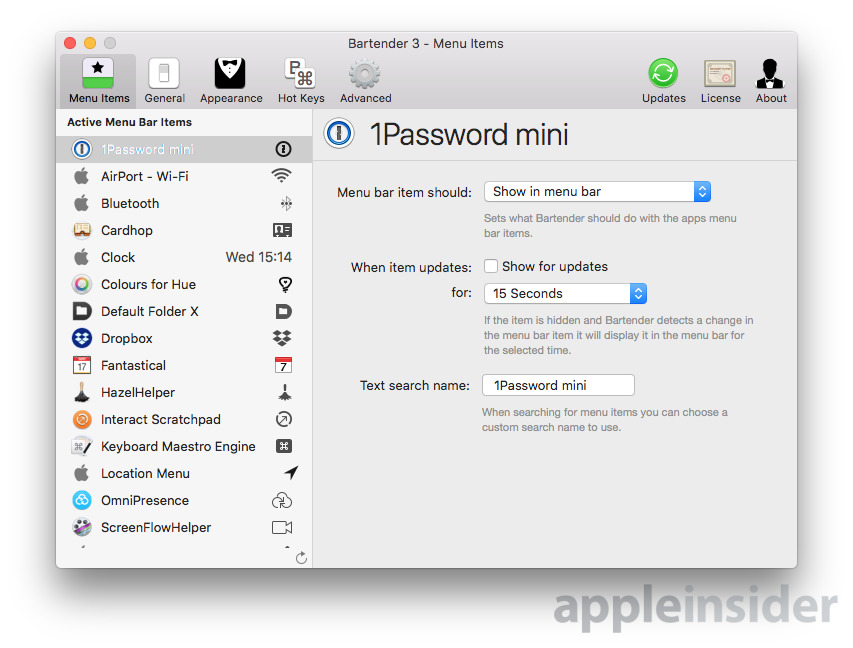 Hands On Tighten Up The Creep Of Menubar Apps In Macos With Bartender 3 Appleinsider