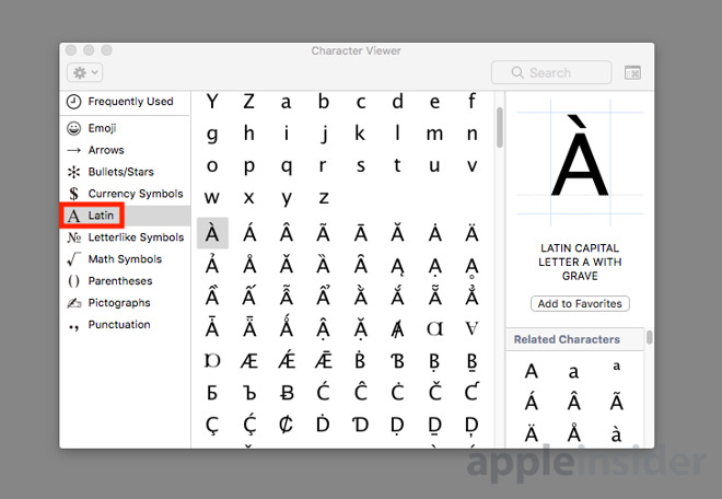 keyboard shortcuts symbols mac