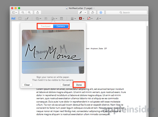 how to insert a signature in word for mac