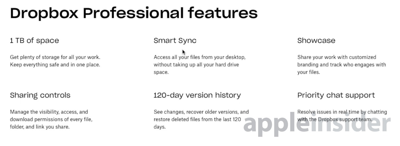 how much does a professional dropbox cost
