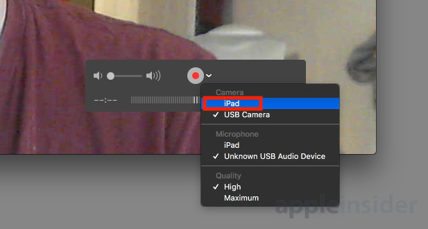 update quicktime player settings for recording
