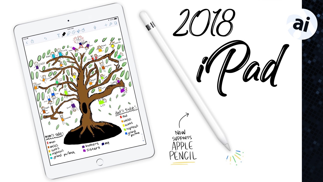 Video: 2018 sixth generation iPad with Apple Pencil support for