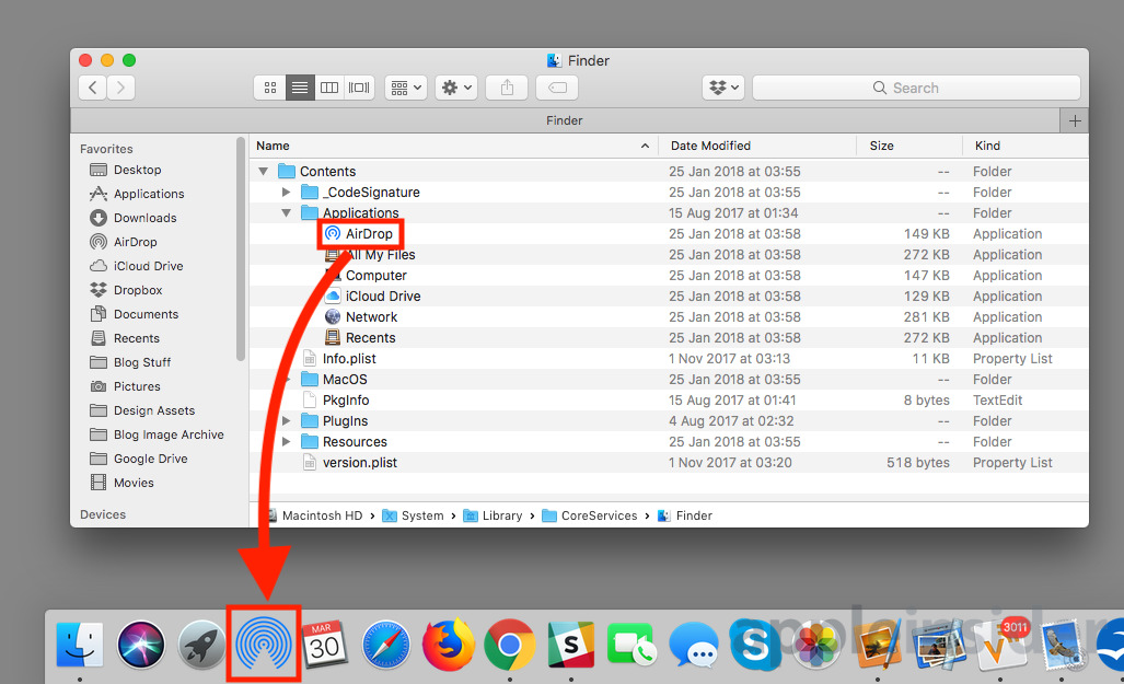 where do airdrop files go on mac