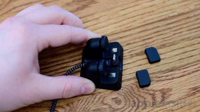 Adjustable foot pads on ElevationLab CordDock