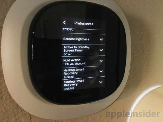 ecobee4 settings