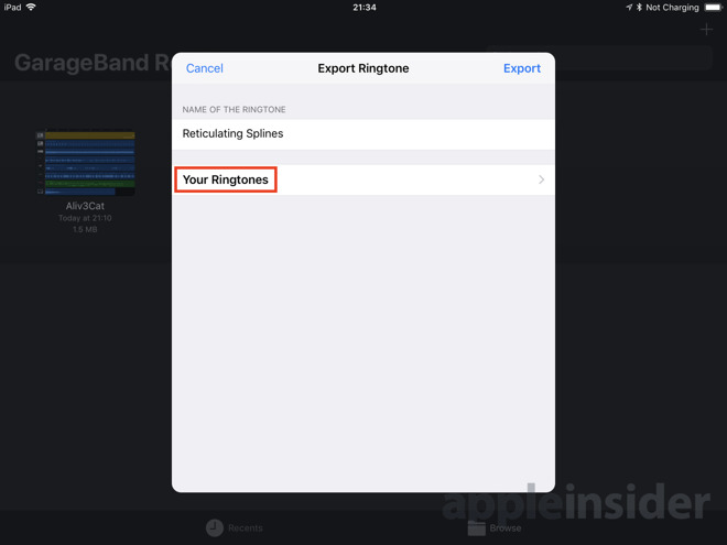 garageband 10.0.3 not sharing ringtone to itunes