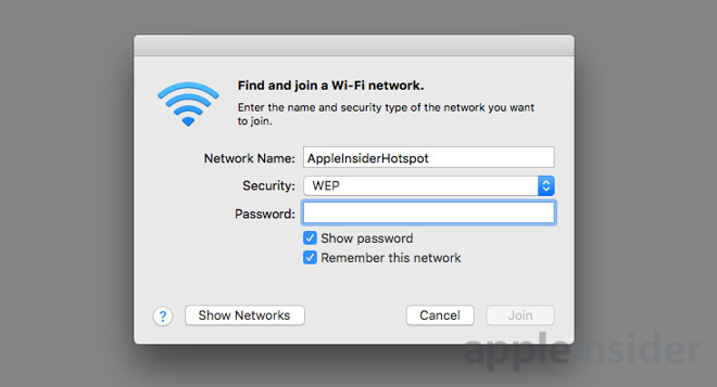 find Wifi password entry macOS