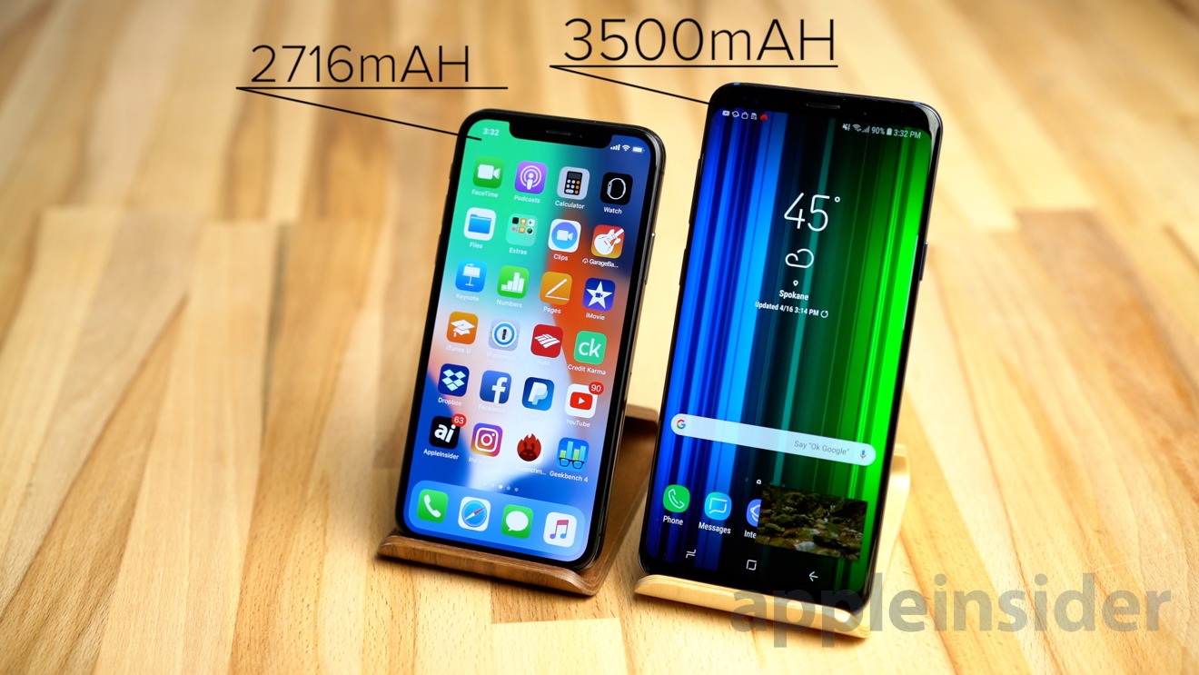 Watch Iphone X Vs Galaxy S9 Plus Battery Life Compared Appleinsider