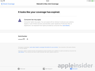 applecare coverage check support iOS