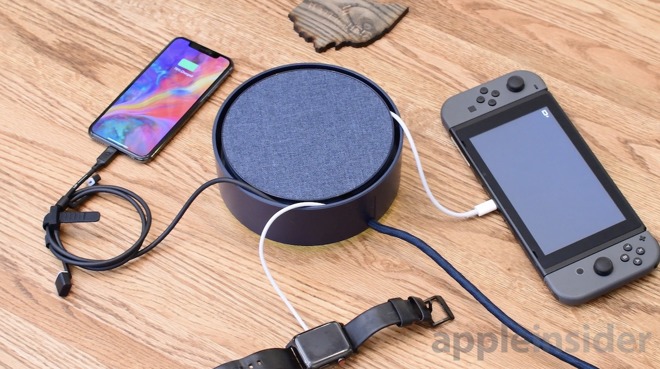 Eclipse Charger with iPhone, Nintendo Switch, and Apple Watch