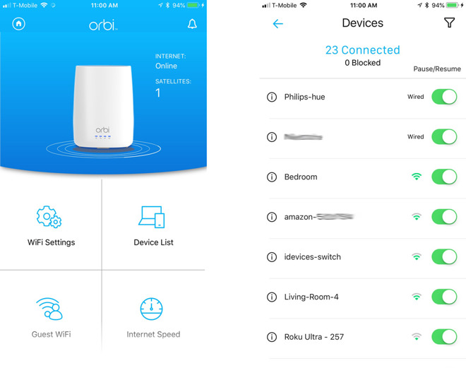 Netgear Orbi iPhone app