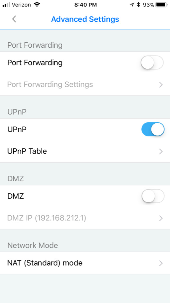 Router options