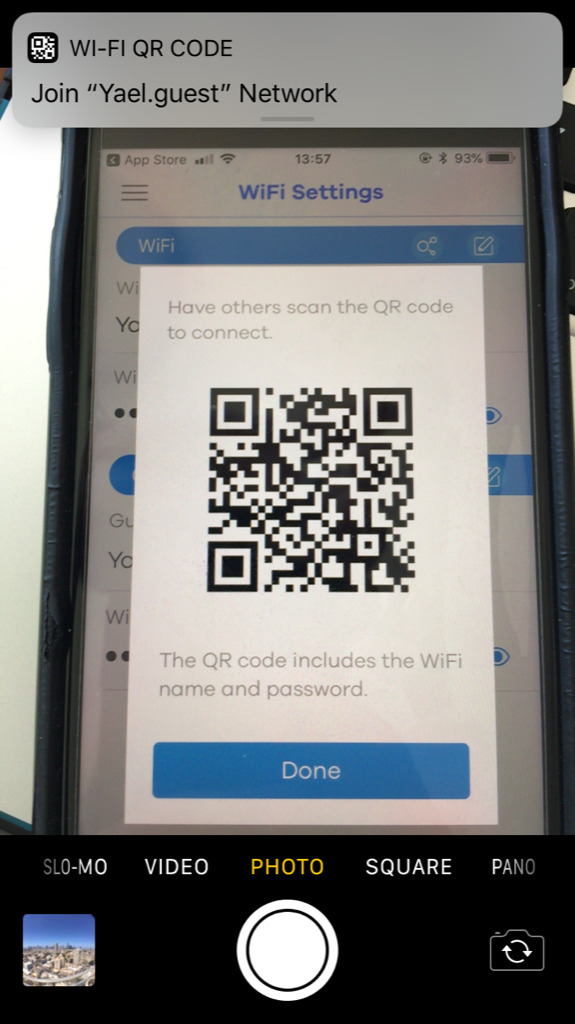 Wi-Fi settings recognized by QR code. Impressive.