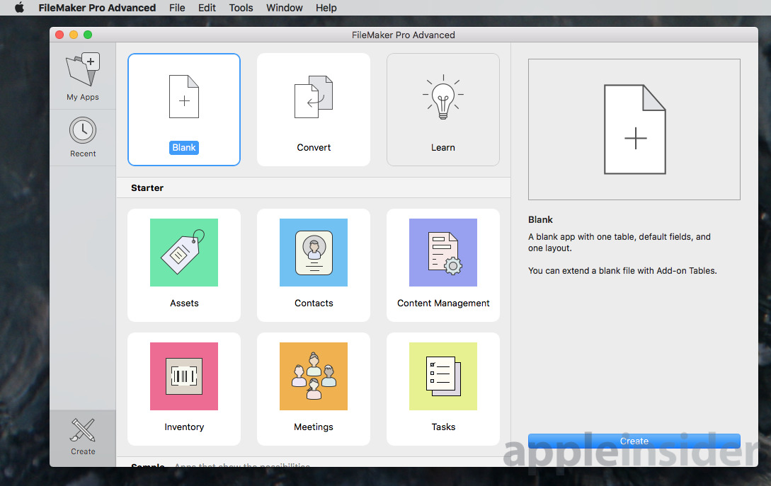 FileMaker New and Templates