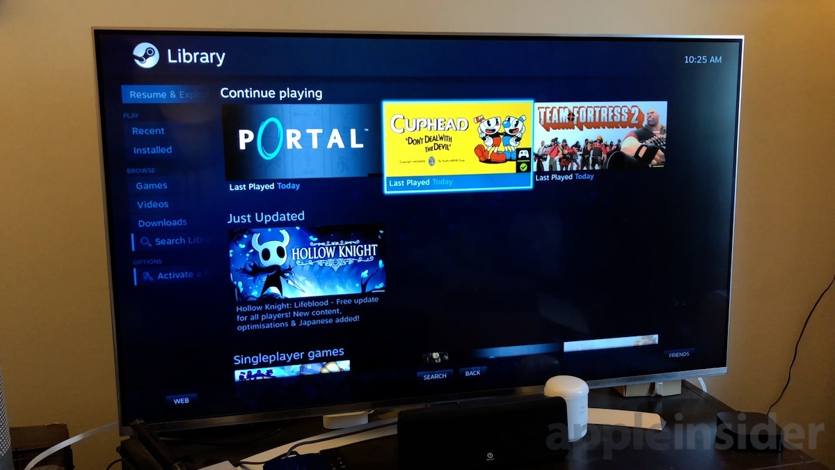 Steam Link Library on Apple TV