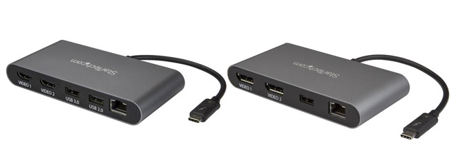 Startech Thunderbolt 3 Mini Docks Offer Dual Video Outputs In A
