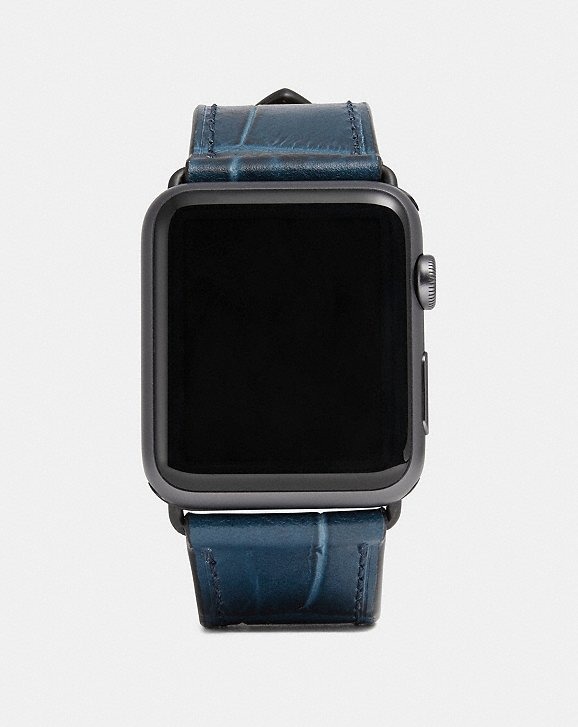 Coach leather apple watch band hot sale