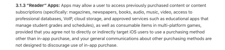 Taken from Apple's App Store Review Guidelines