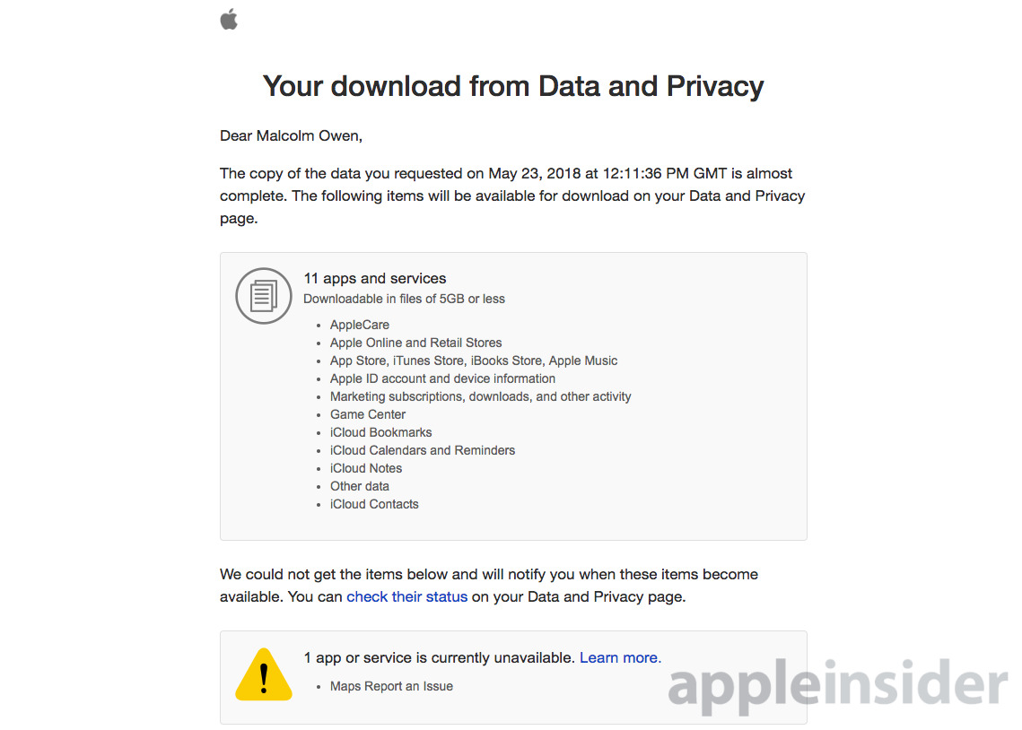 Here Is All Of The Data Apple Has About You Appleinsider