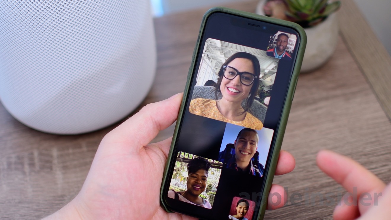 This is what a Group FaceTime video call in iOS 12 looks like