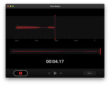 Voice memos dark mode in macOS Mojave