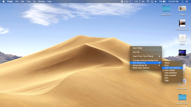 how to create a folder on mac desktop mojave