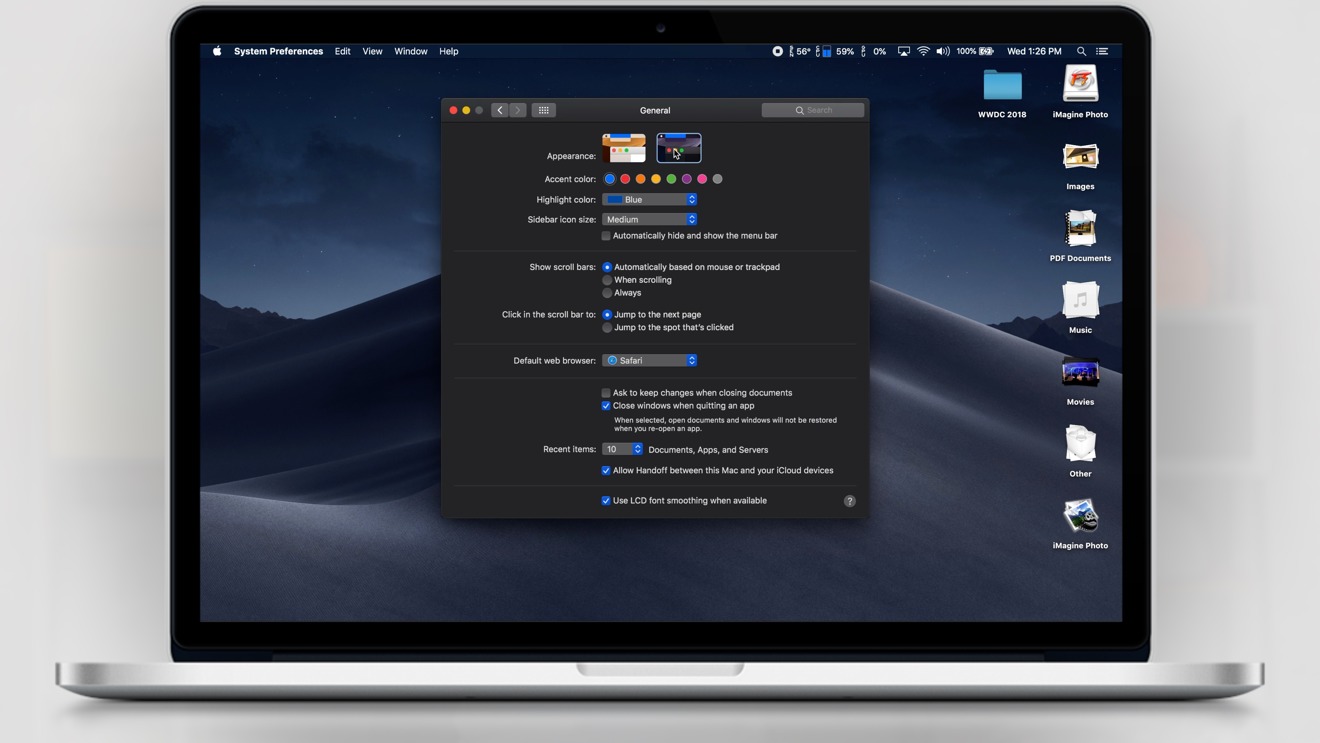 mojave dark mode switch