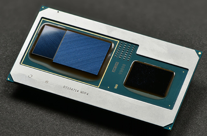 An Intel G-Series processor, combining an Intel Core processor with an AMD Radeon RX Vega M GPU