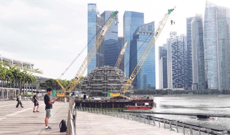 A dome at Marina Bay Sands, allegedly for Apple, is already under construction.