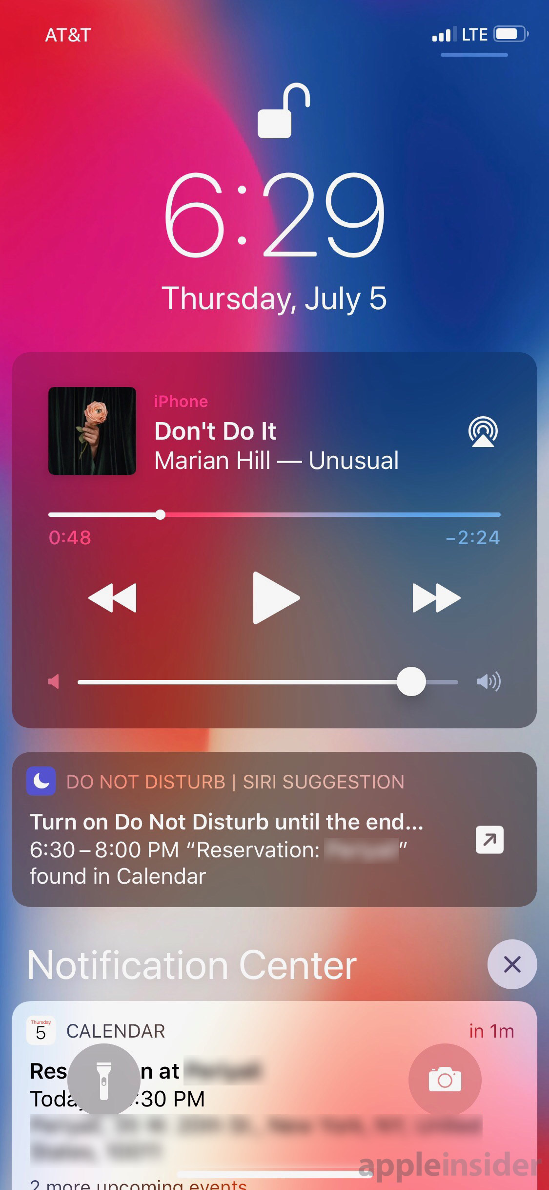 Siri Suggestion for Do Not Disturb mode