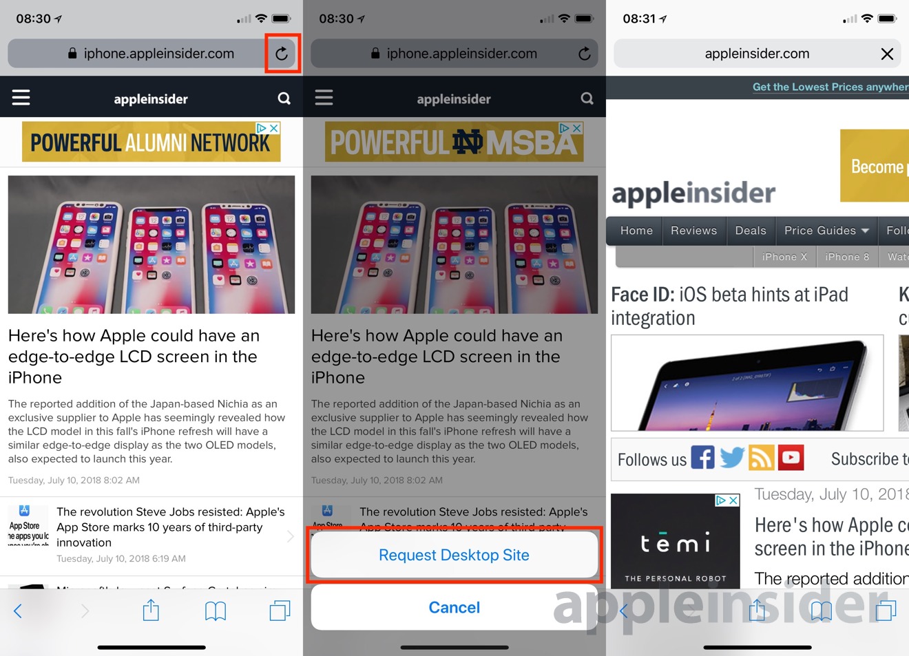 How To Quickly Request The Desktop Version Of A Website On Your Iphone Appleinsider - how to refresh roblox page on mobile