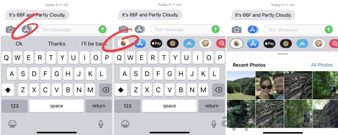 Sharing Photos in iOS 12 Messages App