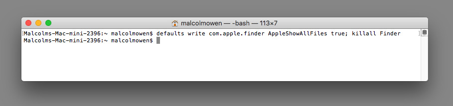 check for ghost files on command prmpt on mac