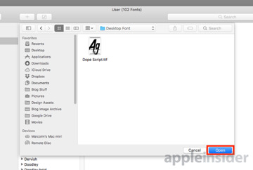 add font to font book mac