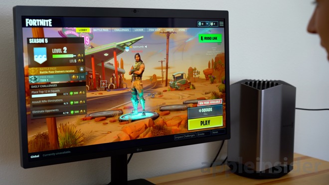 Fortnite At 5k Testing Out The 13 Inch Macbook Pro With Touch Bar - you don t see any of the frame drops from before with the macbook pro alone which made the game totally unplayable