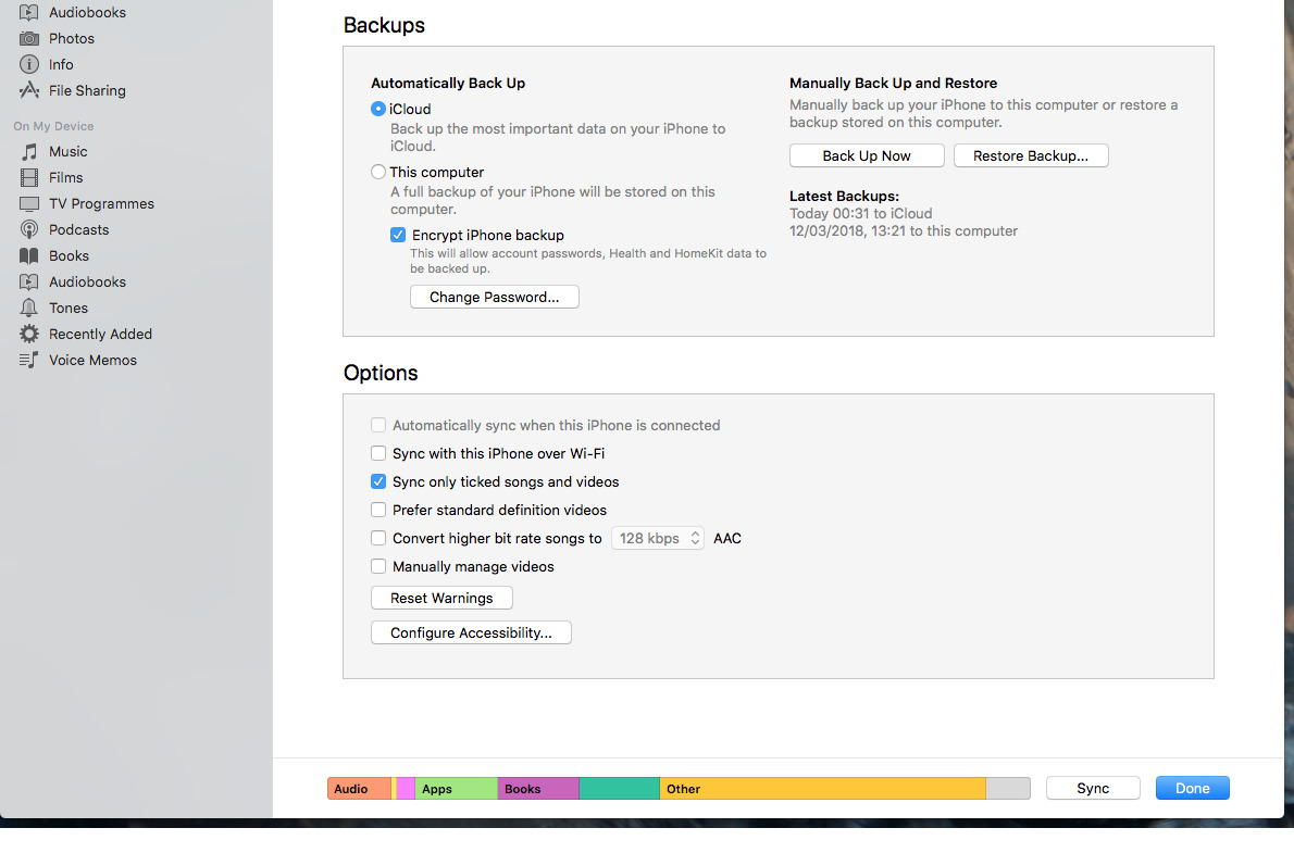 iphone 5s reset encrypted data