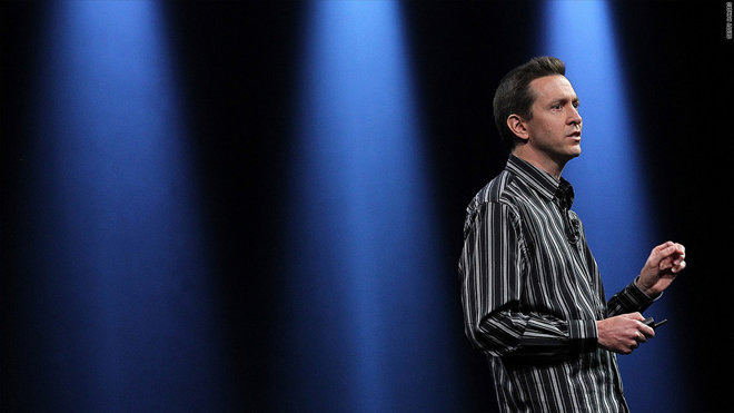 Scott Forstall on stage at an Apple event