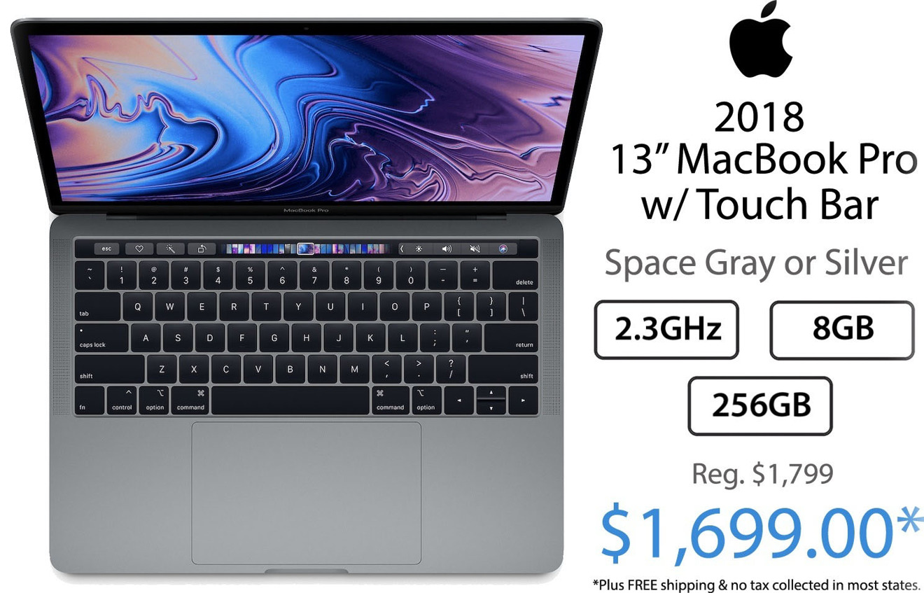 Apple 2018 13 inch MacBook Pro with TouchBar sale