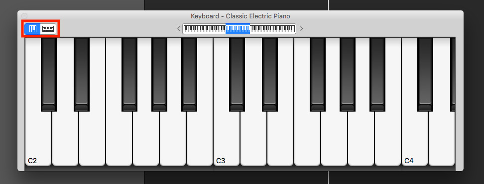 garageband computer keyboard piano