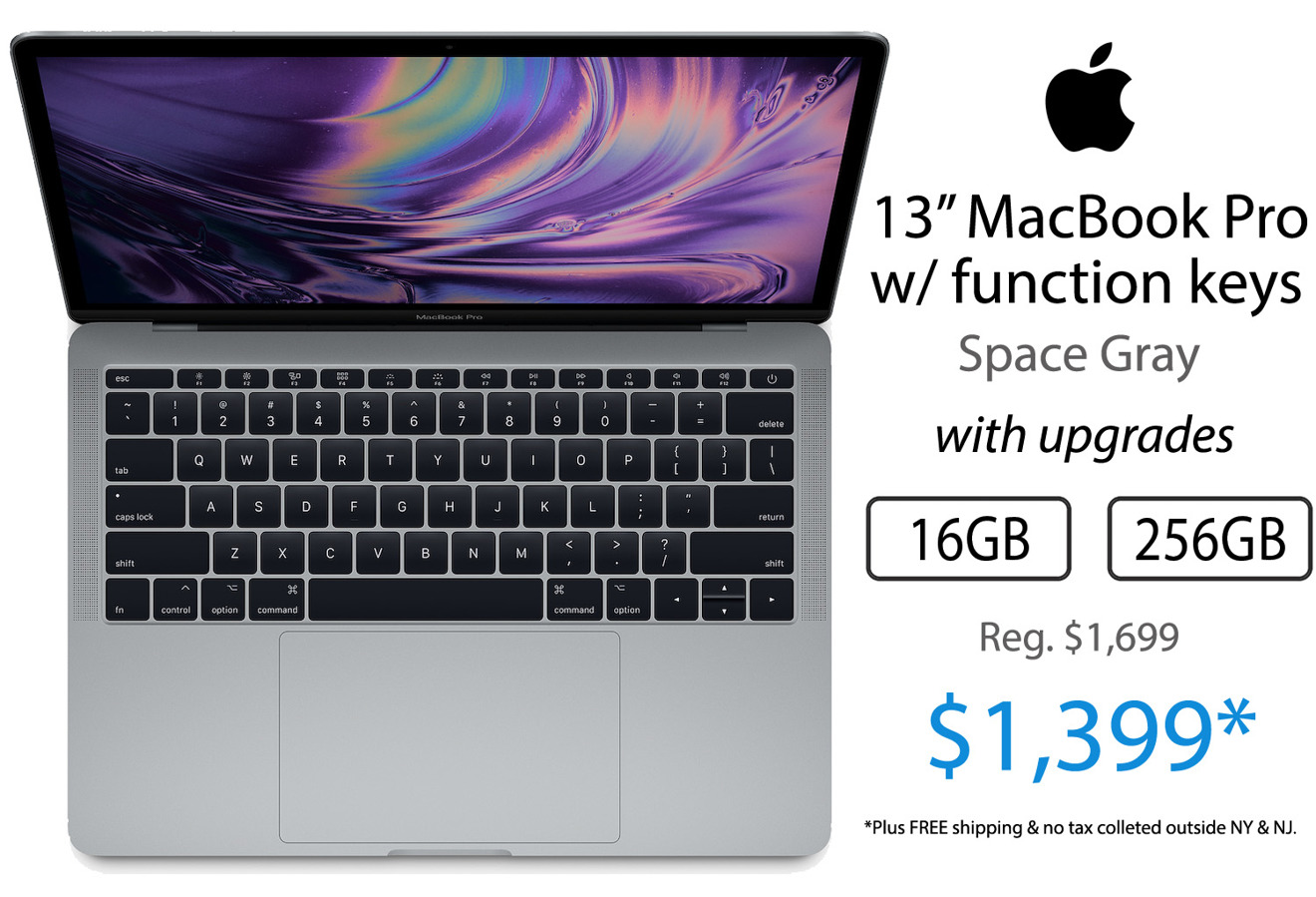 Apple 13 inch MacBook Pro with function keys