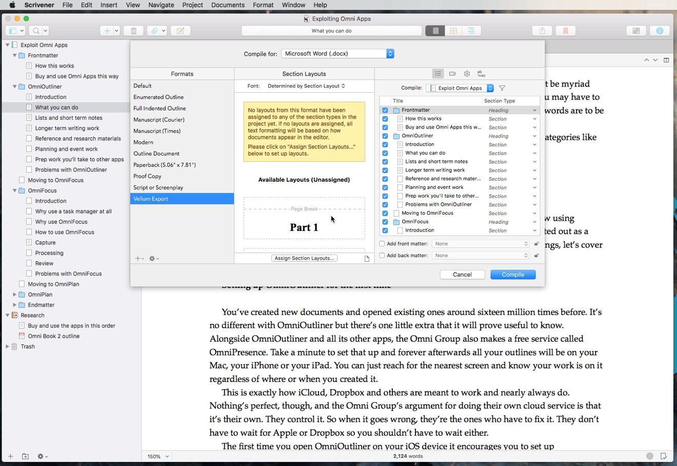add chapter decoration in scrivener for pc
