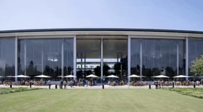 Watch Apple Park S Massive Motorized Cafeteria Doors Open In