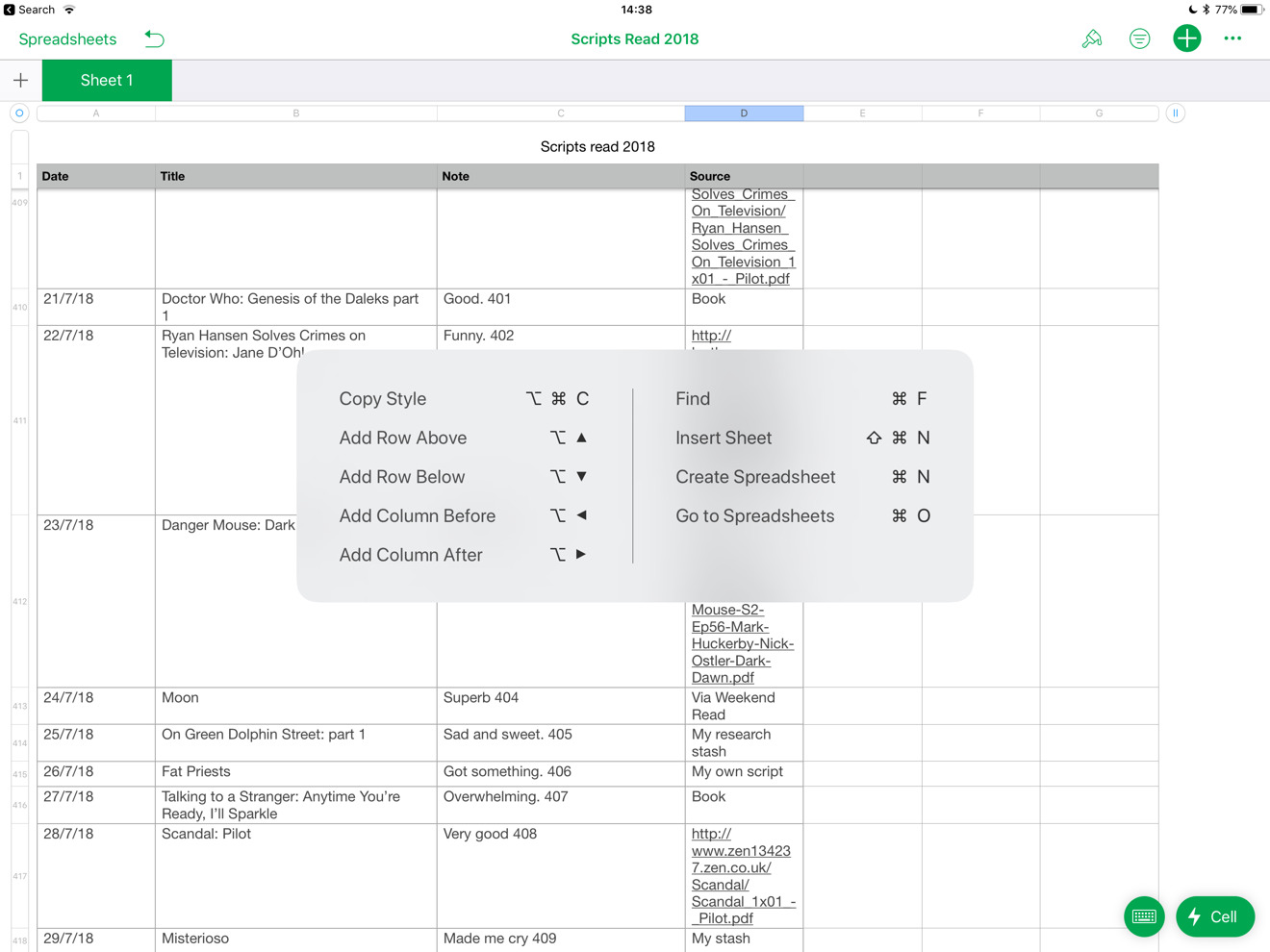 have drop down in excel for mac that influences other cells