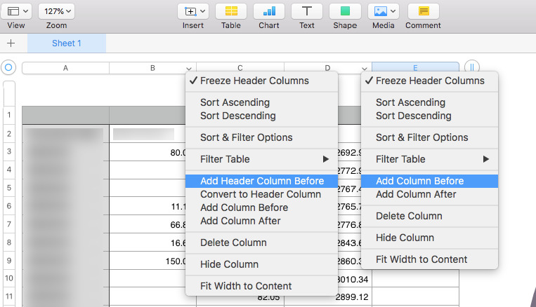 trouble unhiding rows numbers for mac bug