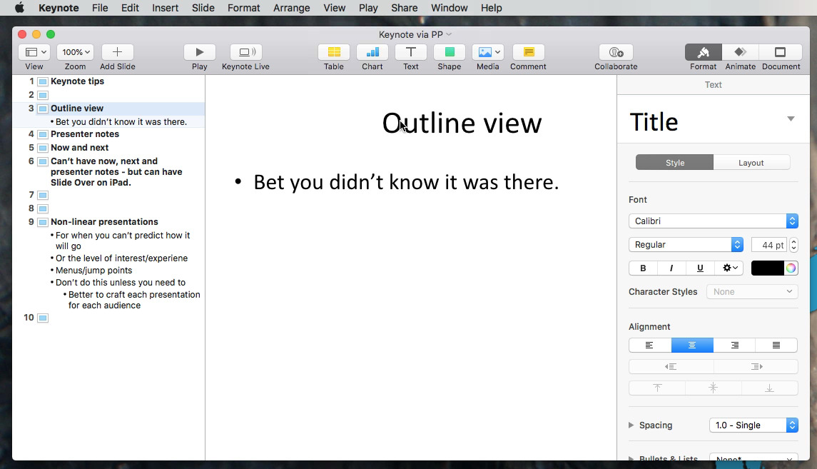 how to lock keynote presentation ipad