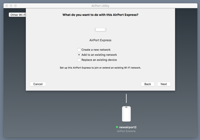 apple airport express setup extend wireless network