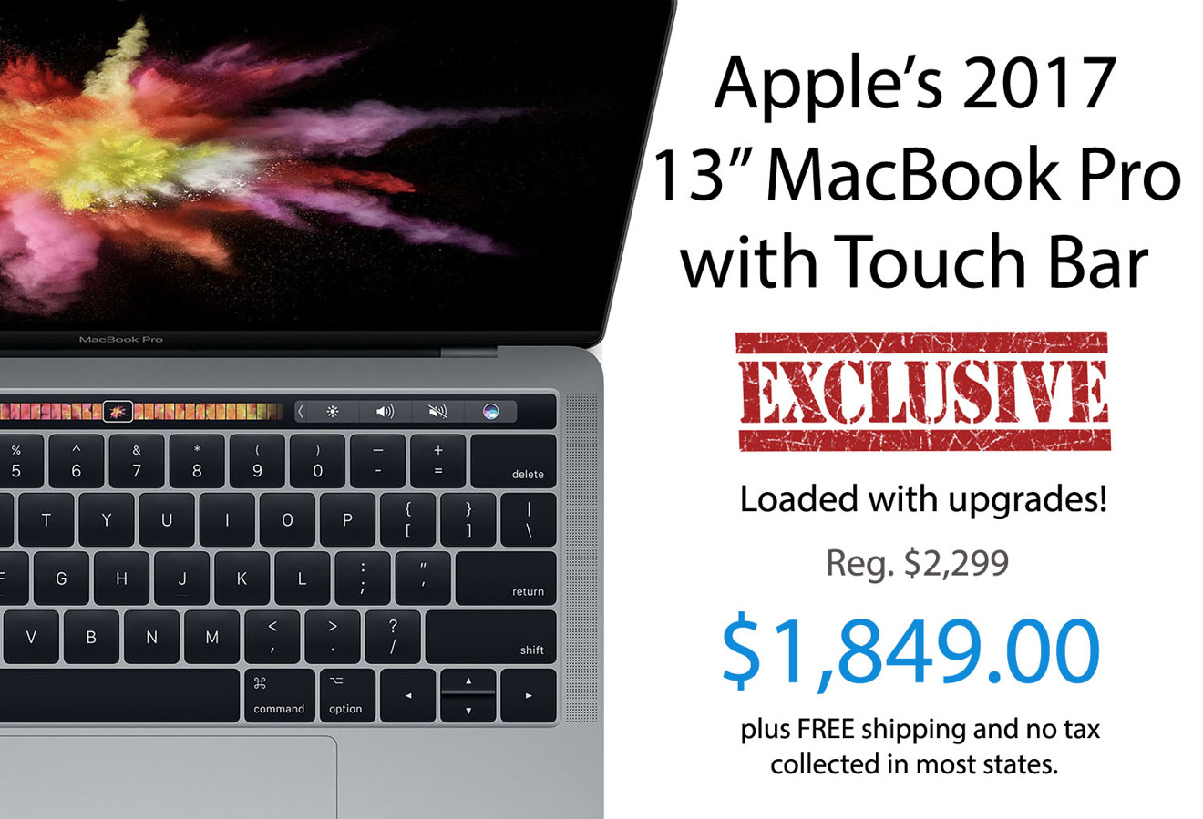 Apple 13 inch MacBook Pro with Touch Bar on sale