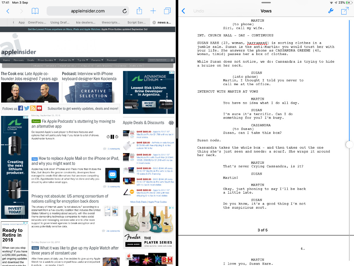 how to correct ipad mini safari split screen