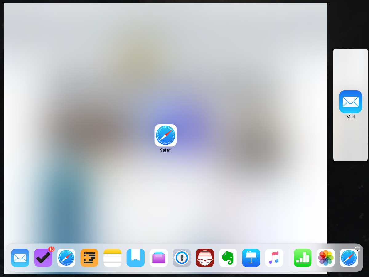Dragging an app up from the Dock means you can drop it into Split View